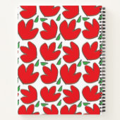 Gepersonaliseerd flessenpatroon rode bloemen notitieboek (Achterkant)