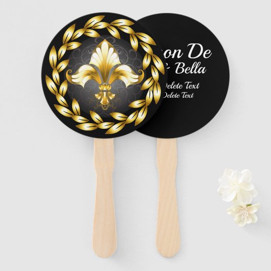 Gepersonaliseerd Fleur de Lis Fan Handwaaier (Voorkant en achterkant)