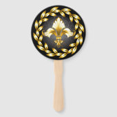 Gepersonaliseerd Fleur de Lis Fan Handwaaier (Voorkant)