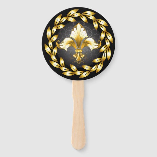 Gepersonaliseerd Fleur de Lis Fan Handwaaier (Voorkant)