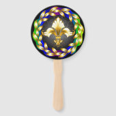 Gepersonaliseerd Fleur de Lis Fan Handwaaier (Voorkant)