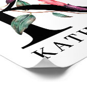 Gepersonaliseerd Floral Alphabet K Monogram Poster (Hoek)