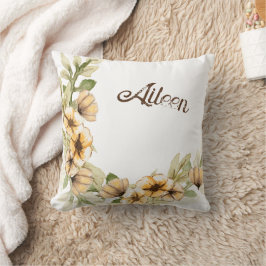 Gepersonaliseerd Floral bruidsmeisje cadeau idee Kussen