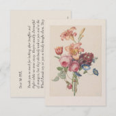 Gepersonaliseerd Floral Fine Art Boeket Bedankkaart (Voorkant / Achterkant)