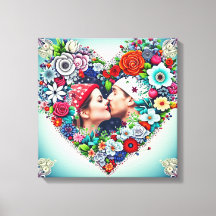 Gepersonaliseerd Floral Heart Lijst Romantisch cad
