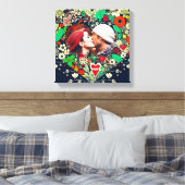 Gepersonaliseerd Floral Heart Lijst Romantisch cad Canvas Afdruk (Insitu (Slaapkamer))