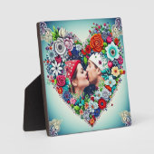 Gepersonaliseerd Floral Heart Lijst Romantisch cad Fotoplaat (Voorkant)