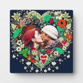 Gepersonaliseerd Floral Heart Lijst Romantisch cad Fotoplaat (Voorkant)