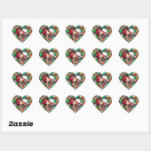 Gepersonaliseerd Floral Heart Lijst Romantisch cad Hart Sticker (Vel)