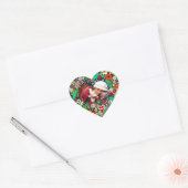 Gepersonaliseerd Floral Heart Lijst Romantisch cad Hart Sticker (Envelop)