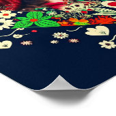 Gepersonaliseerd Floral Heart Lijst Romantisch cad Poster (Hoek)