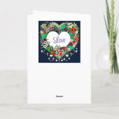 Gepersonaliseerd Floral Heart Lijst Romantisch Ker Kaart (Achterkant)