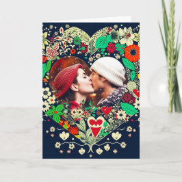 Gepersonaliseerd Floral Heart Lijst Romantisch Ker Kaart
