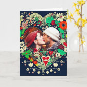 Gepersonaliseerd Floral Heart Lijst Romantisch Ker Kaart (Gele Bloem)
