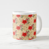 Gepersonaliseerd Floral kerstpatroon Grote Koffiekop (Voorkant rechts)