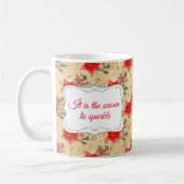 Gepersonaliseerd Floral kerstpatroon Koffiemok (Links)