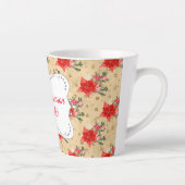 Gepersonaliseerd Floral kerstpatroon Latte Mok (Rechts)