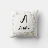 Gepersonaliseerd Floral Monogrammed Sierkussen (Voorkant)