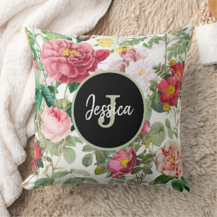 Gepersonaliseerd Floral Rozen Vintage Lentestuin Kussen
