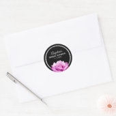 Gepersonaliseerd Floral Silver Pink Rose Vrijgezel Ronde Sticker (Envelop)