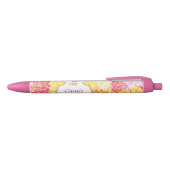 Gepersonaliseerd Floral Writing Pens Zwarte Inkt Pen (Bovenkant)