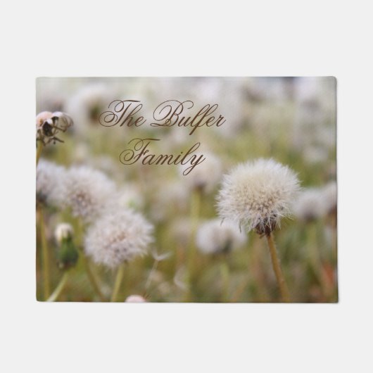 Gepersonaliseerd Fluffy Dandelion Field Deurmat (Voorkant)
