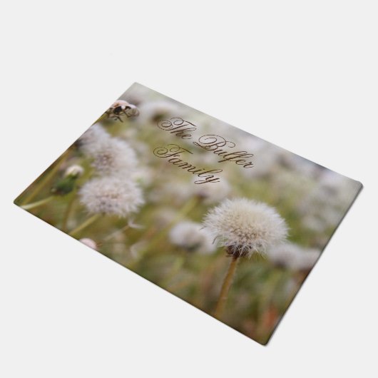 Gepersonaliseerd Fluffy Dandelion Field Deurmat (Schuin)