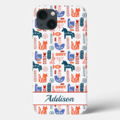Gepersonaliseerd Folk Art Woodland Animal Case-Mate iPhone Case (Achterkant)