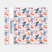 Gepersonaliseerd Folk Art Woodland Animal Fleece Deken (Voorkant (Horizontaal))