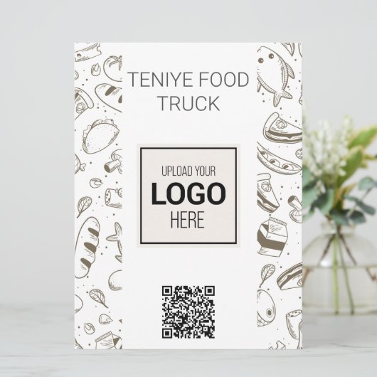 Gepersonaliseerd Food Truck Menu (Staand voorkant)