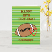 Gepersonaliseerd Football 19e verjaardag Kaart (Gele Bloem)