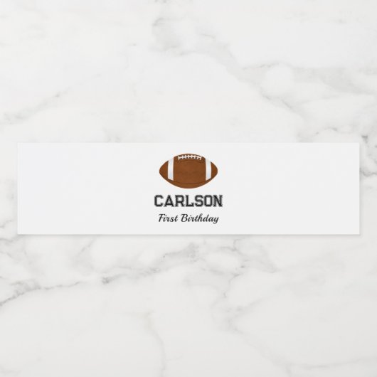 Gepersonaliseerd Football Boy Verjaardagsfeestje Waterfles Etiket (Enkel label)