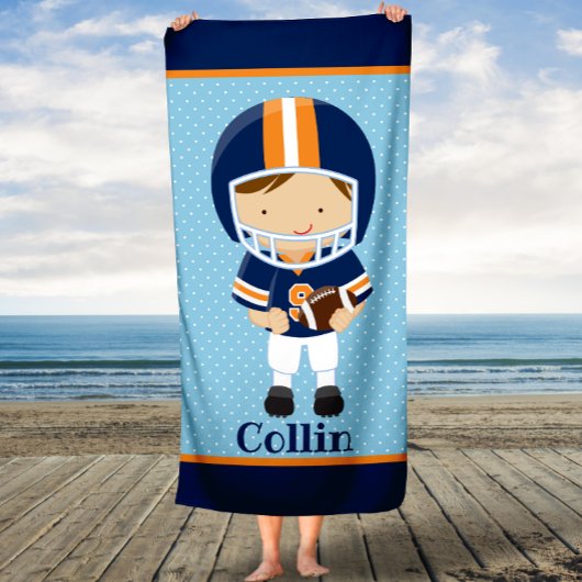 Gepersonaliseerd Football Boys Bath Towel Badhanddoek