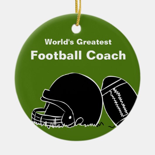 Gepersonaliseerd Football Coach-Ornament Keramisch Ornament (Voorkant)