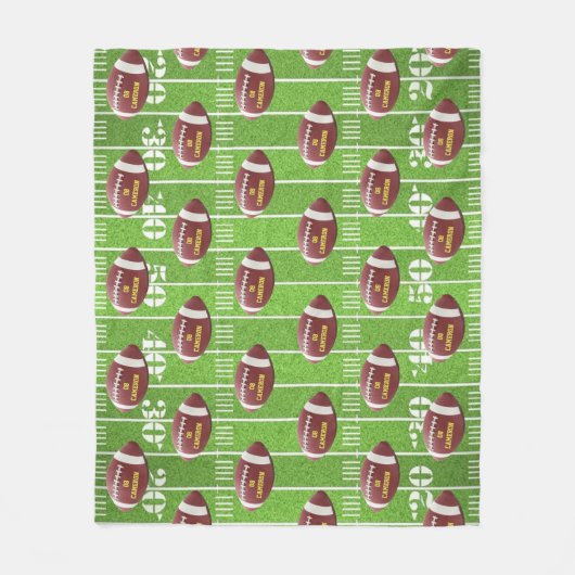 Gepersonaliseerd football en veld fleece deken (Voorkant)