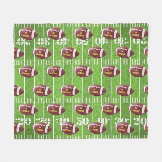 Gepersonaliseerd football en veld fleece deken (Voorkant (Horizontaal))