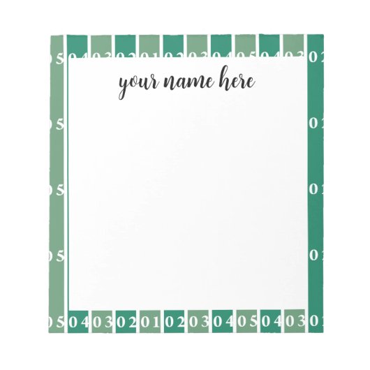 Gepersonaliseerd Football Field Notitieblok (Voorkant)