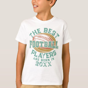 Gepersonaliseerd Football Geboorte Jaar Naam Numme T-shirt