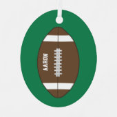 Gepersonaliseerd Football Gift Kerst Ornament (Voorkant)