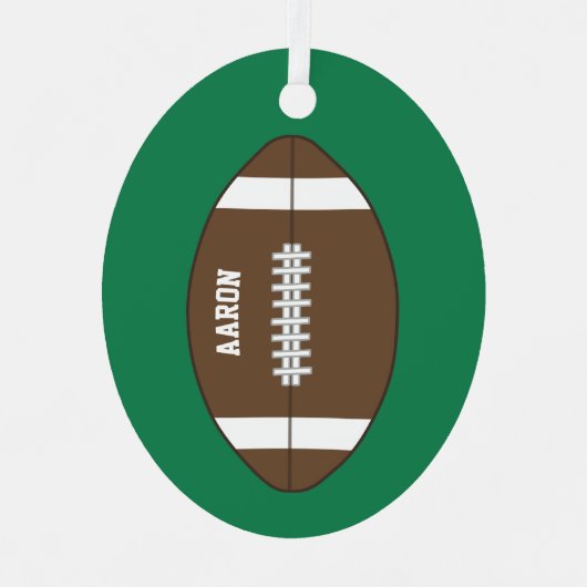 Gepersonaliseerd Football Gift Kerst Ornament (Voorkant)