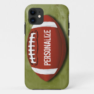 Gepersonaliseerd Football Groene Grunge Case-Mate iPhone Case