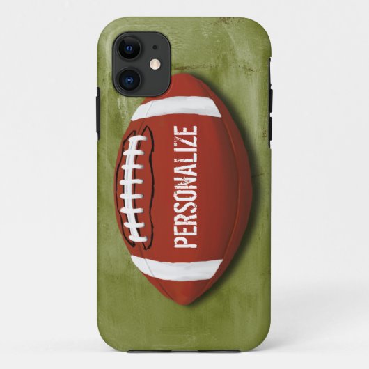 Gepersonaliseerd Football Groene Grunge Case-Mate iPhone Case (Achterkant)