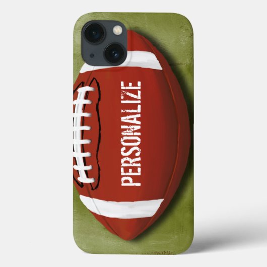 Gepersonaliseerd Football Groene Grunge Case-Mate iPhone Case (Achterkant)
