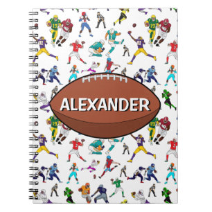 Gepersonaliseerd Football Illustrator-patroon Notitieboek