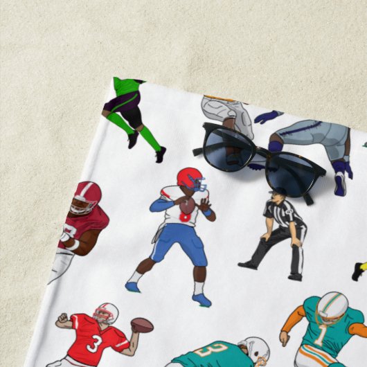 Gepersonaliseerd Football Illustrator-patroon Strandlaken (In situ)