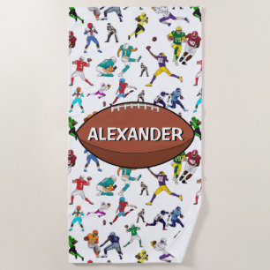 Gepersonaliseerd Football Illustrator-patroon Strandlaken