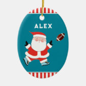 Gepersonaliseerd Football, inbaar Keramisch Ornament (Voorkant)