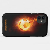Gepersonaliseerd Football onder vuur, bal, voetgan Case-Mate iPhone Case (Achterkant (horizontaal))