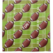 Gepersonaliseerd Football Patroon op sportveld Douchegordijn (Voorkant)