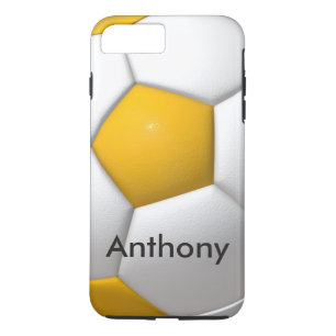 Gepersonaliseerd Football Saucer Ball white & Yell Case-Mate iPhone Case